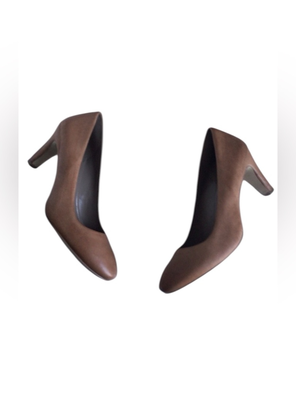 Ecco Leather Pump Round Toe High Heel Light Brown.EU 40/US 9/9.5 - Picture 1 of 13